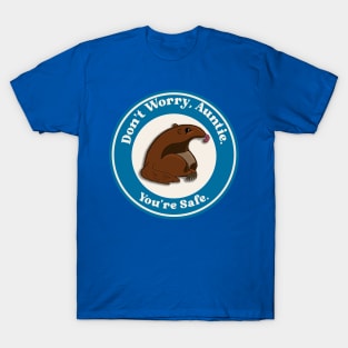 “Don’t Worry, Auntie.” Chibi Arlie the Anti-Abuse Anteater in Blue T-Shirt